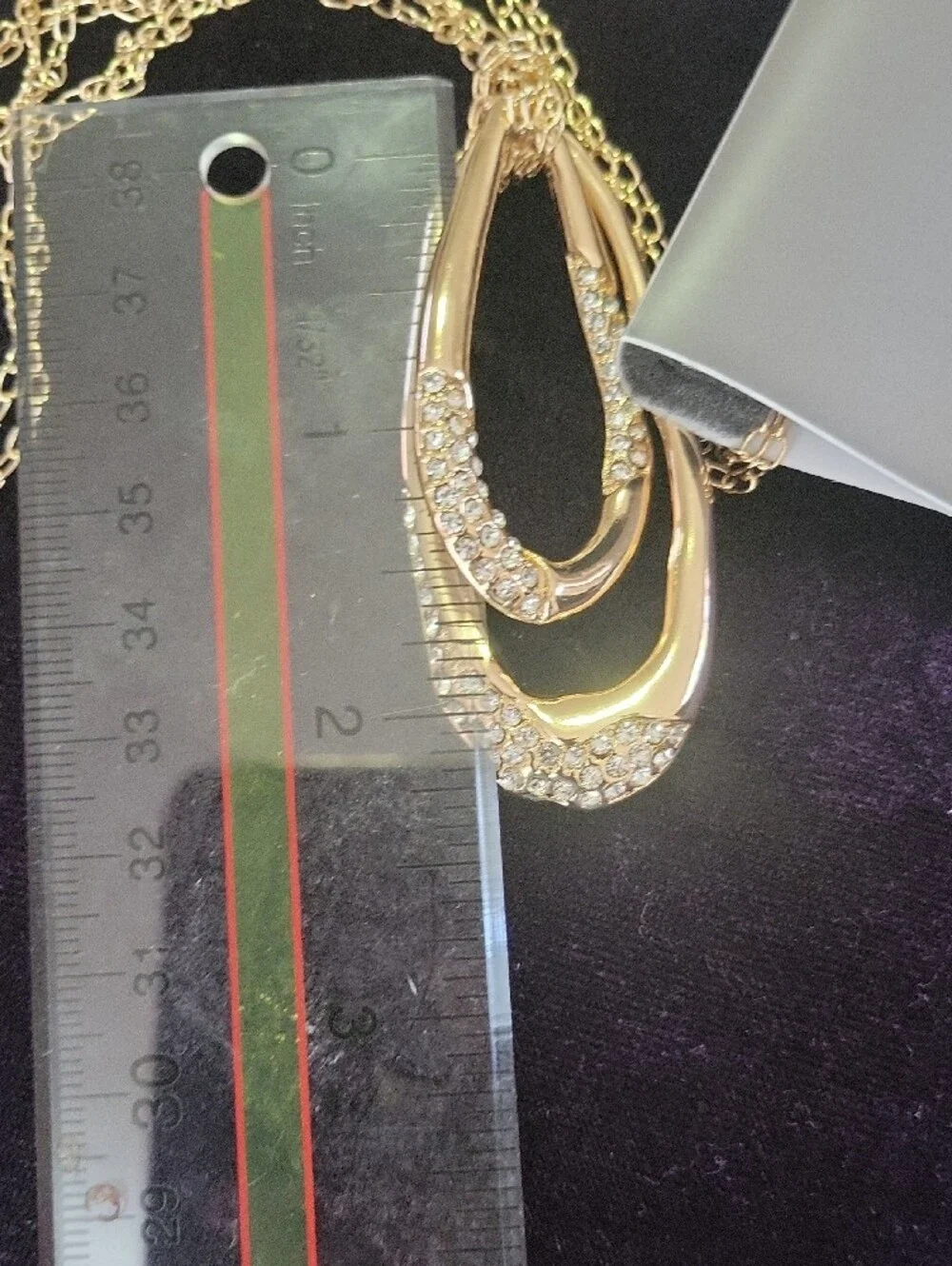 Style & Co. Gold Teardrop Crystal Pendant Necklace